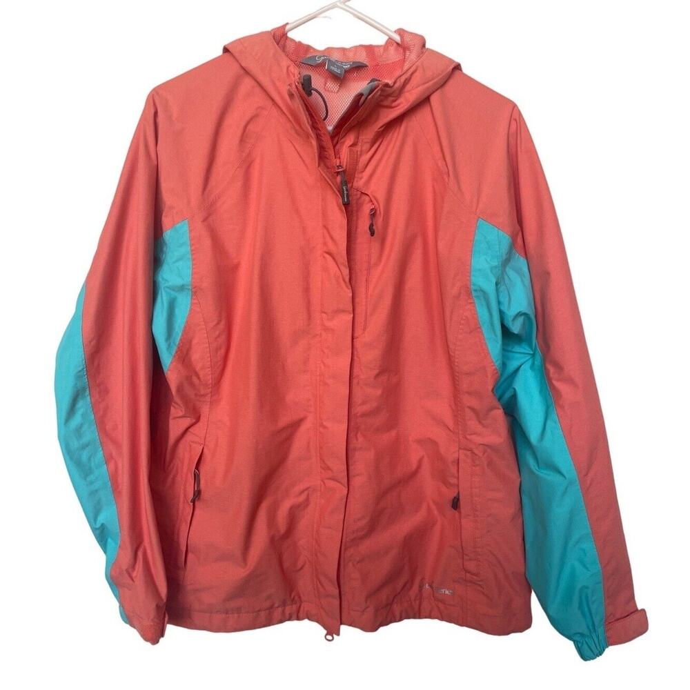 Gander Mountain Guide Series Colorblock Zip Ski Jacket Coral Blue Women Large
